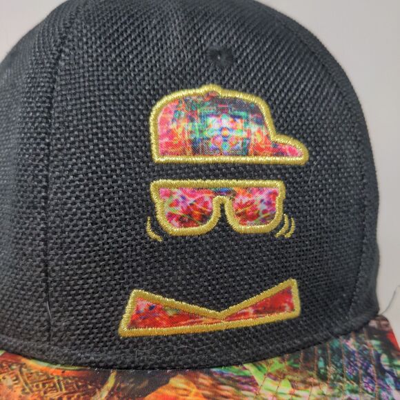 Revolution Men's Fitted Flat Bill Cap Black 100% Hemp Embroidered Logo - Picture 4 of 14